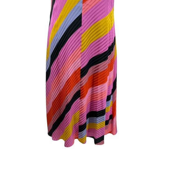 Stine Goya Gianna Dress Slip Midi Striped Silk Colorful Pink Size Small - Picture 5 of 15